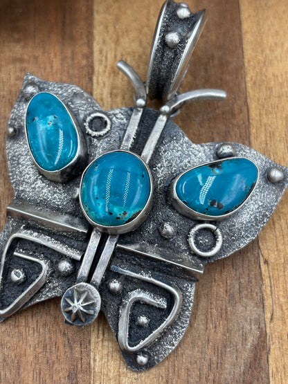 Butterly Turquoise Pendant by Randy Billy, Navajo