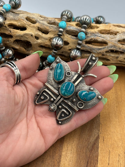 Butterly Turquoise Pendant by Randy Billy, Navajo