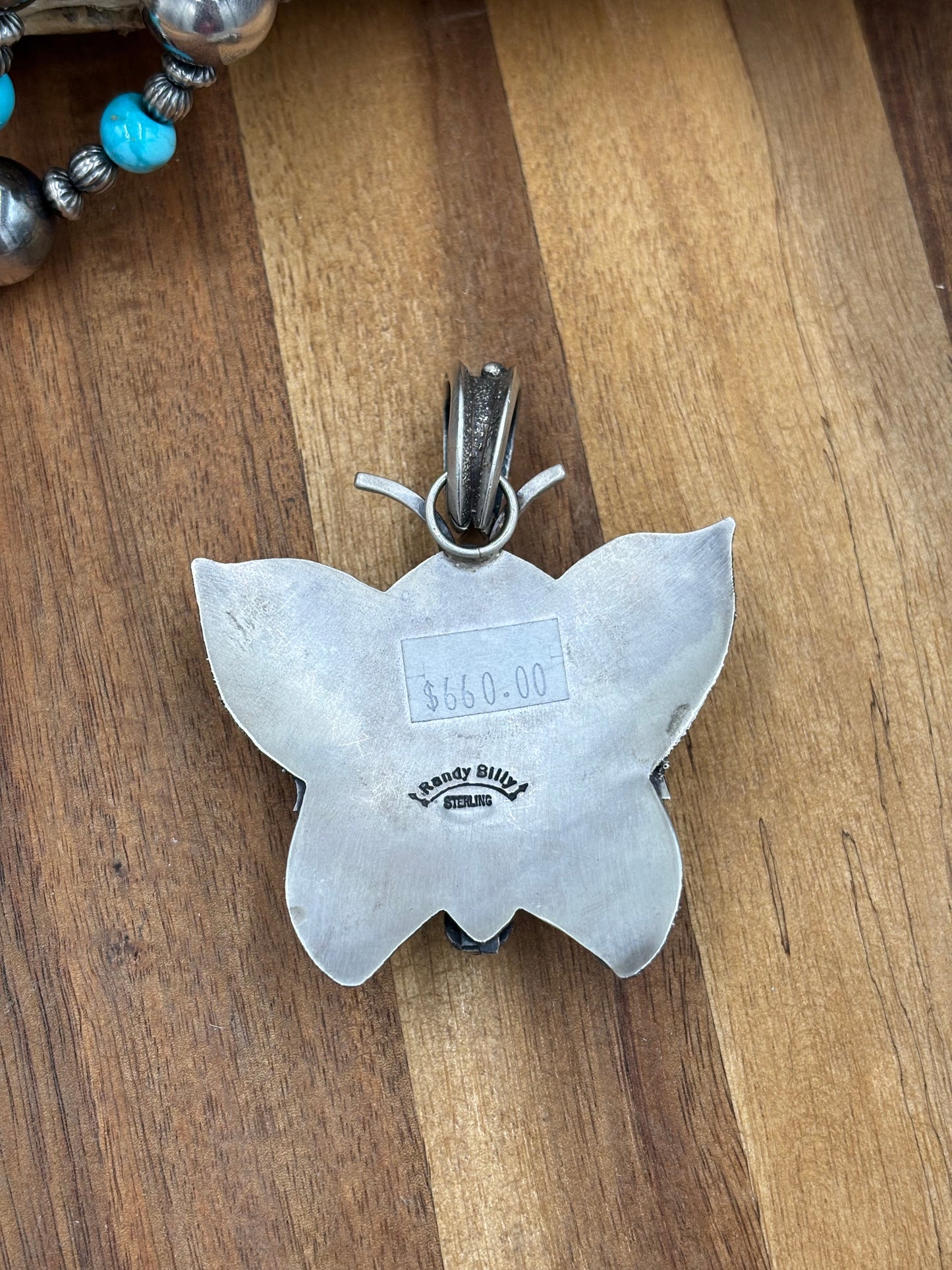 Butterly Turquoise Pendant by Randy Billy, Navajo