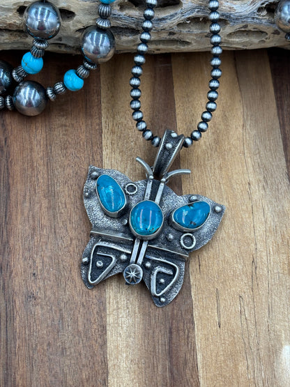 Butterly Turquoise Pendant by Randy Billy, Navajo