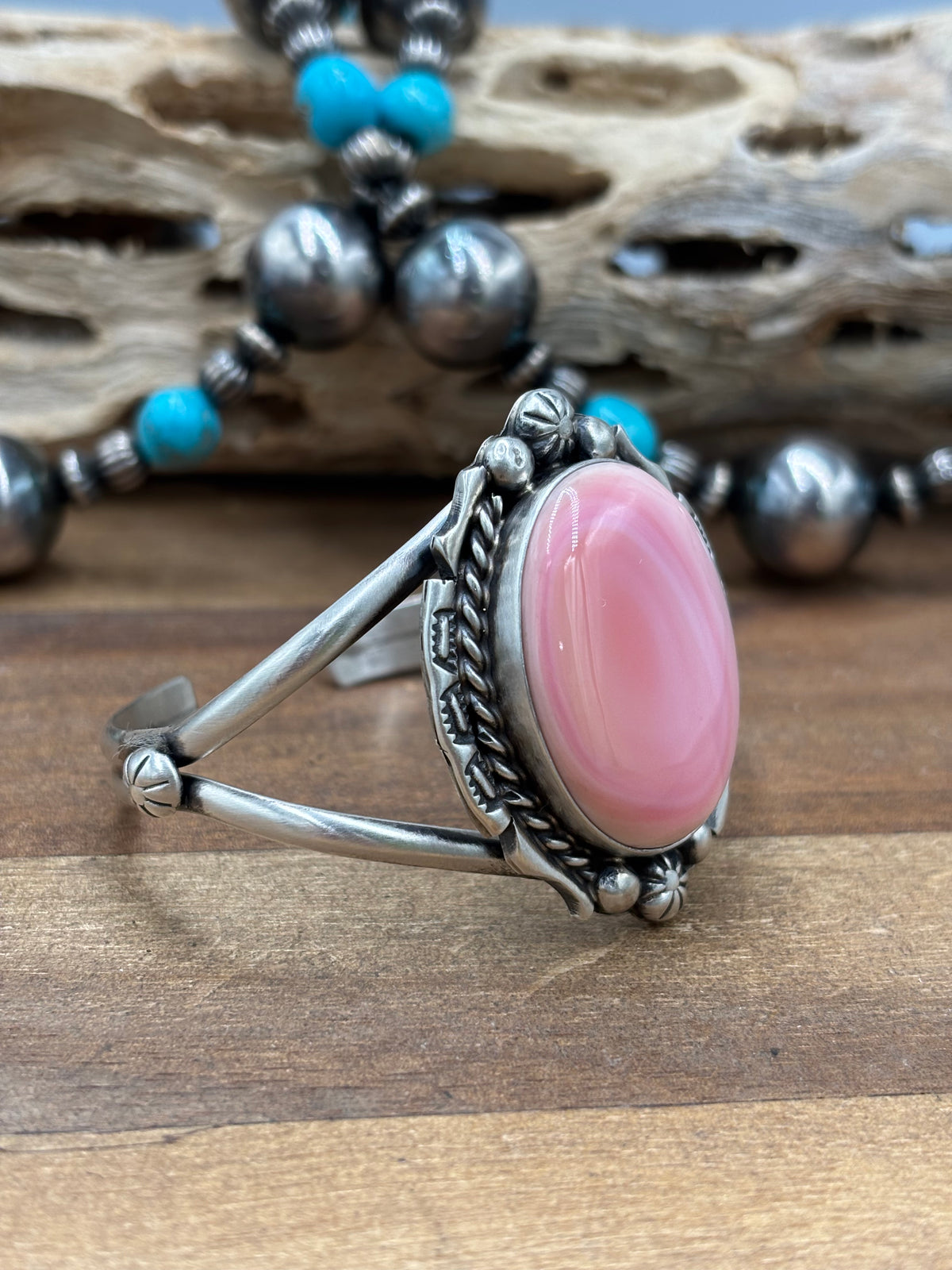 Pink Conch #108-14 Cuff by Augustine Largo, Navajo