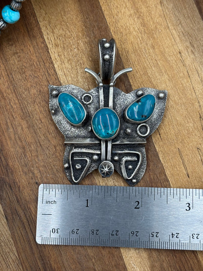 Butterly Turquoise Pendant by Randy Billy, Navajo