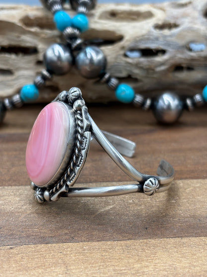 Pink Conch #108-14 Cuff by Augustine Largo, Navajo