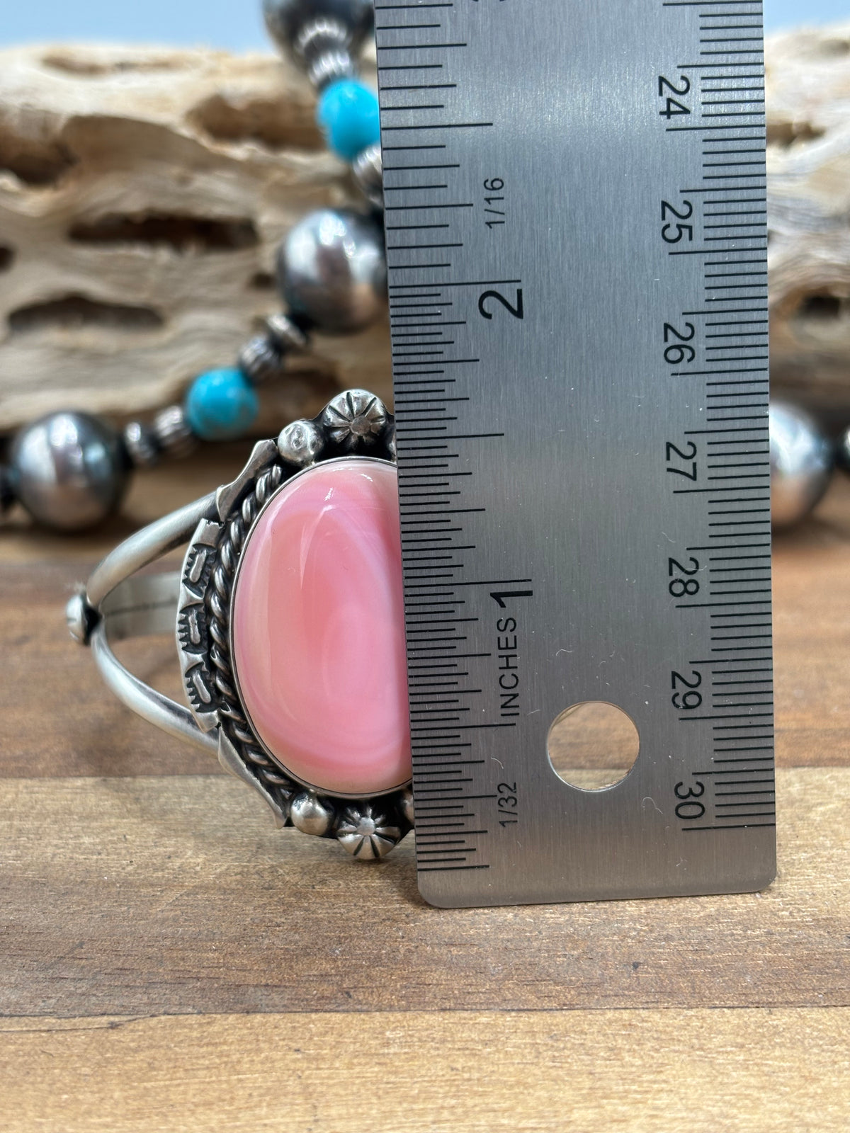 Pink Conch #108-14 Cuff by Augustine Largo, Navajo
