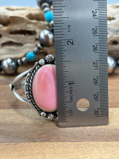 Pink Conch #108-14 Cuff by Augustine Largo, Navajo