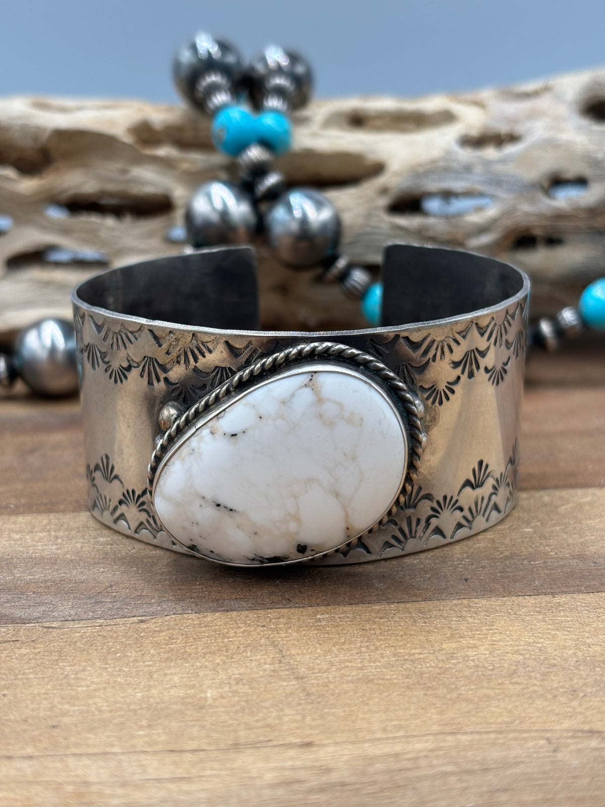 White Buffalo #108-15 Cuff by EE, Navajo