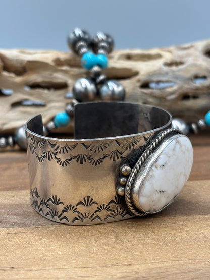 White Buffalo #108-15 Cuff by EE, Navajo