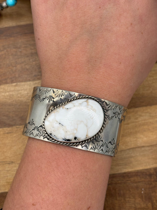 White Buffalo #108-15 Cuff by EE, Navajo