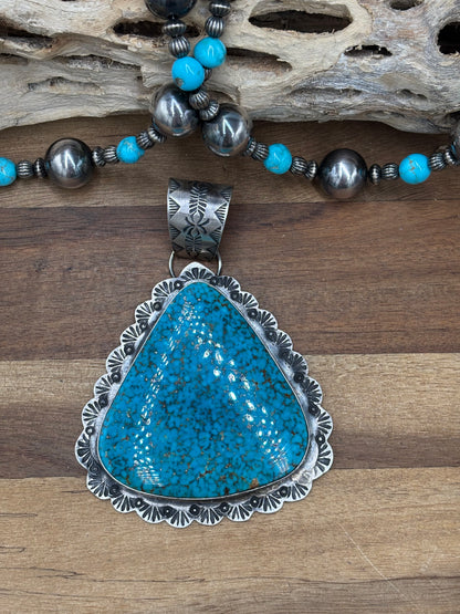 Turquoise #108-16 Pendant by Rick Enriquez, Navajo