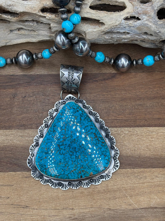 Turquoise #108-16 Pendant by Rick Enriquez, Navajo