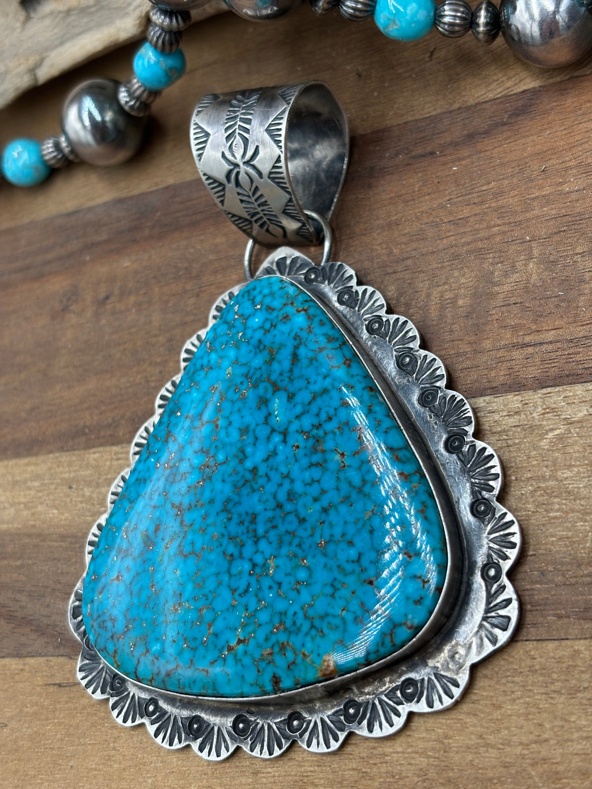 Turquoise #108-16 Pendant by Rick Enriquez, Navajo