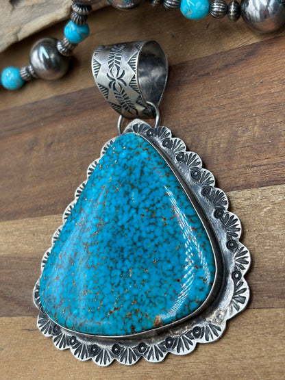 Turquoise #108-16 Pendant by Rick Enriquez, Navajo