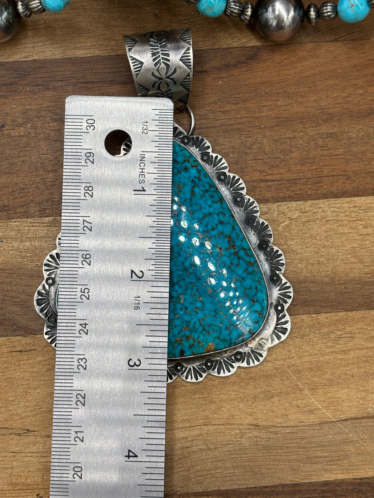 Turquoise #108-16 Pendant by Rick Enriquez, Navajo