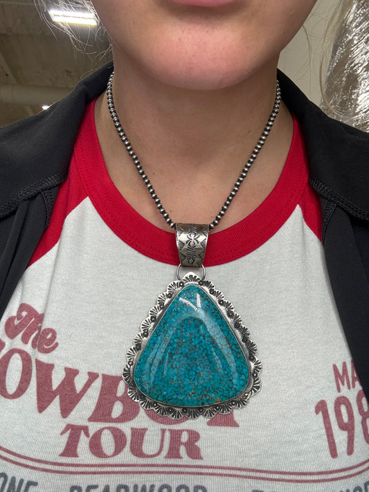Turquoise #108-16 Pendant by Rick Enriquez, Navajo