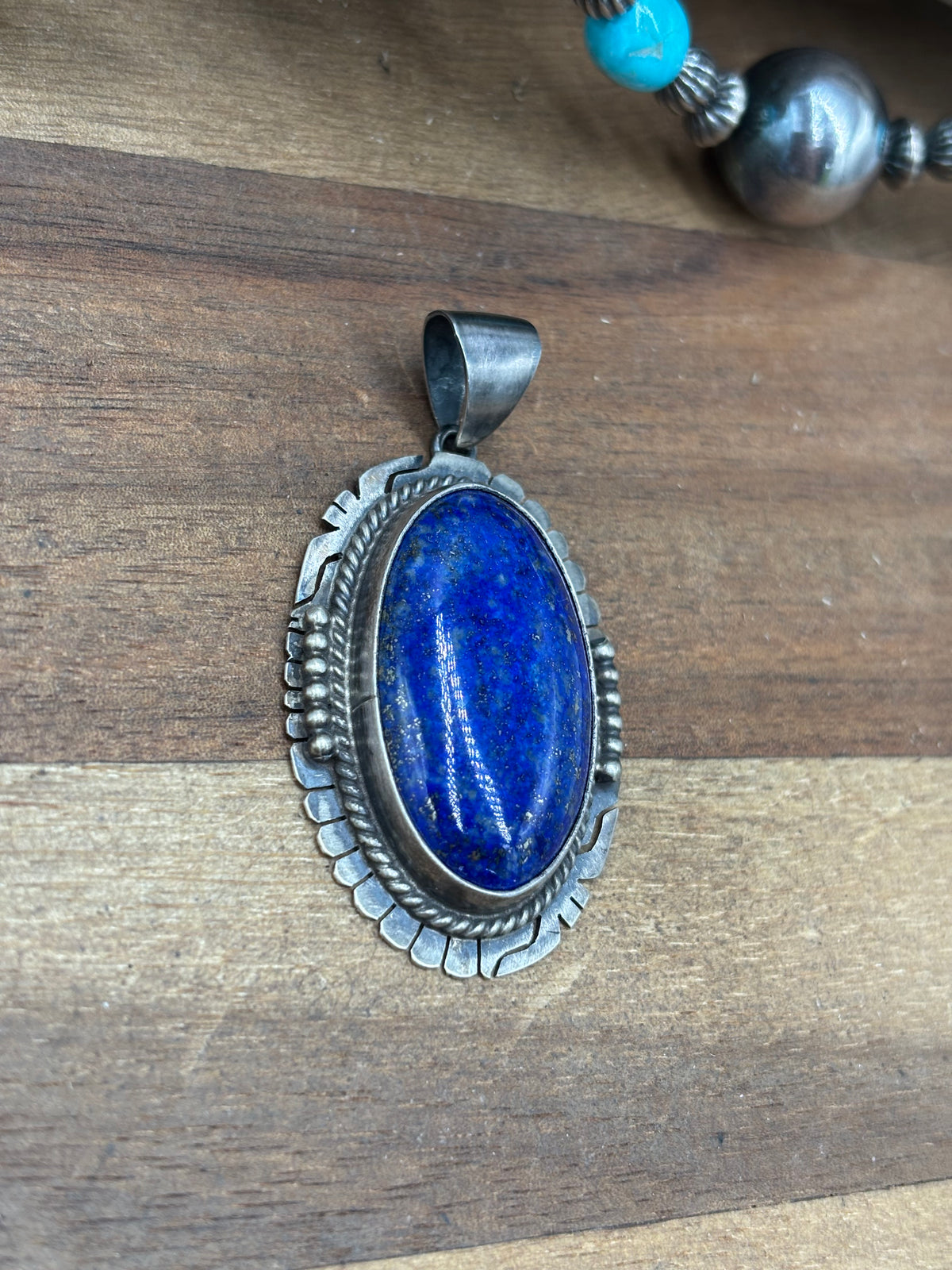 Lapis #108-18 Pendant by R Skeets, Navajo