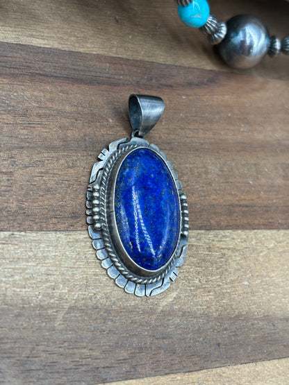 Lapis #108-18 Pendant by R Skeets, Navajo