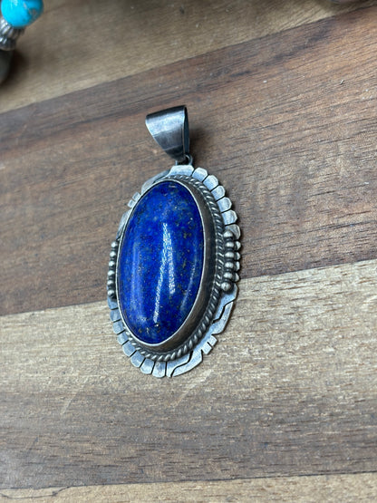 Lapis #108-18 Pendant by R Skeets, Navajo