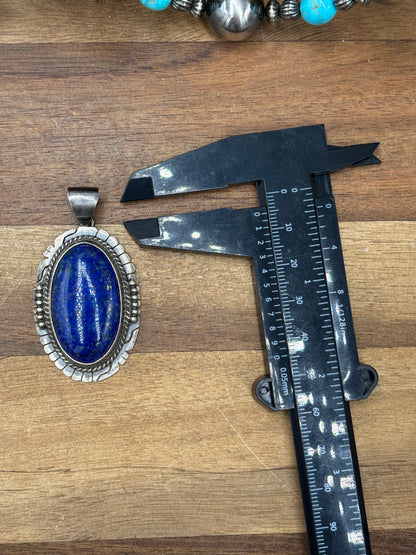 Lapis #108-18 Pendant by R Skeets, Navajo