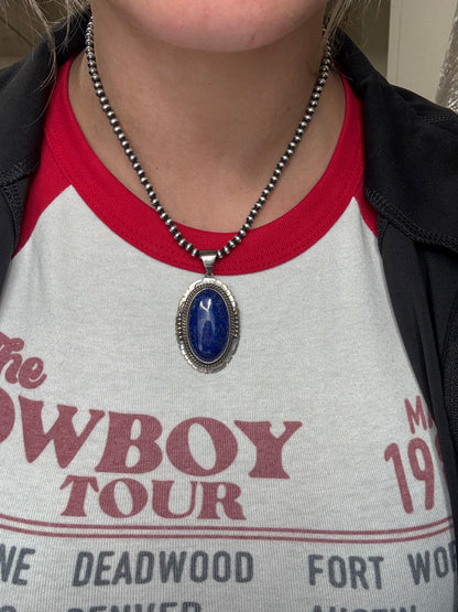 Lapis #108-18 Pendant by R Skeets, Navajo