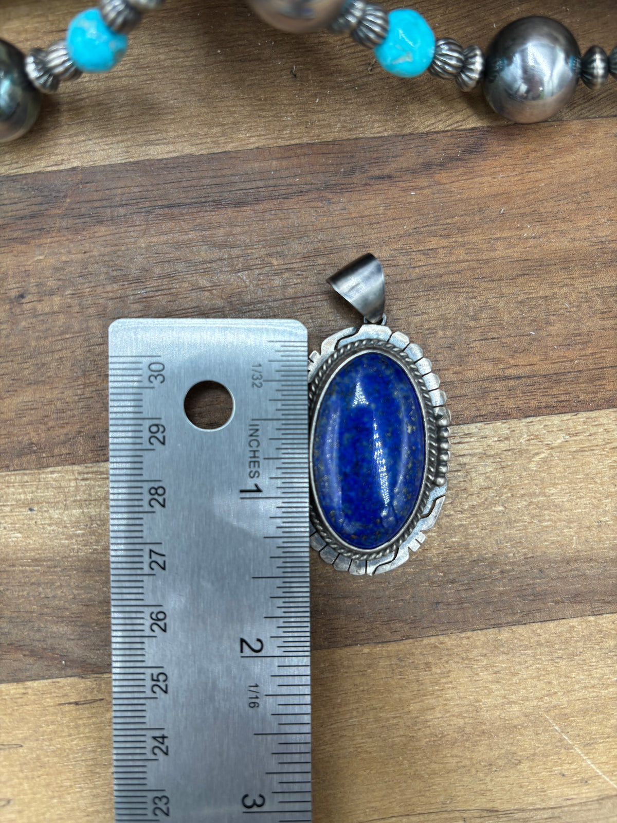 Lapis #108-18 Pendant by R Skeets, Navajo