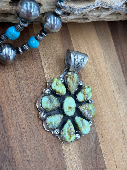 Palomino Cluster Pendant by Boyd Ashley, Navajo