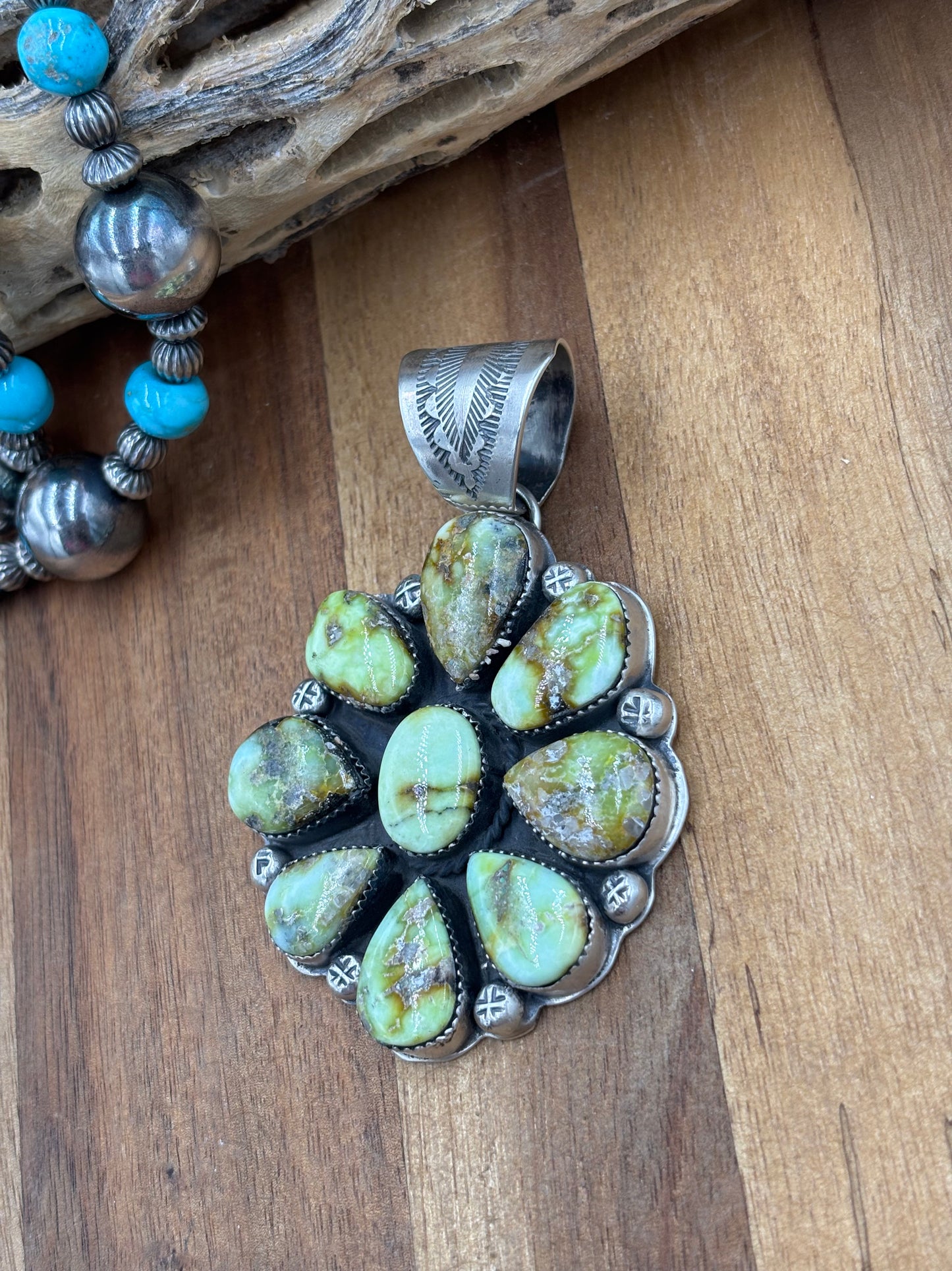 Palomino Cluster Pendant by Boyd Ashley, Navajo