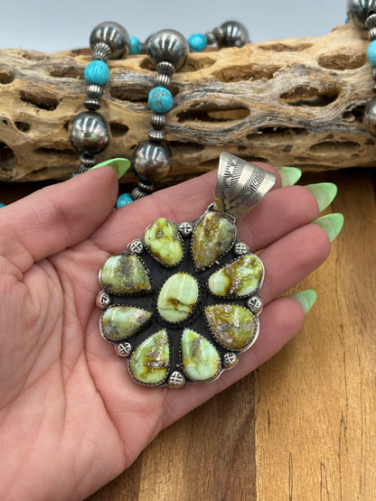 Palomino Cluster Pendant by Boyd Ashley, Navajo