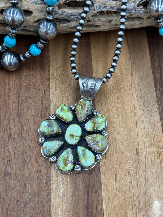 Palomino Cluster Pendant by Boyd Ashley, Navajo