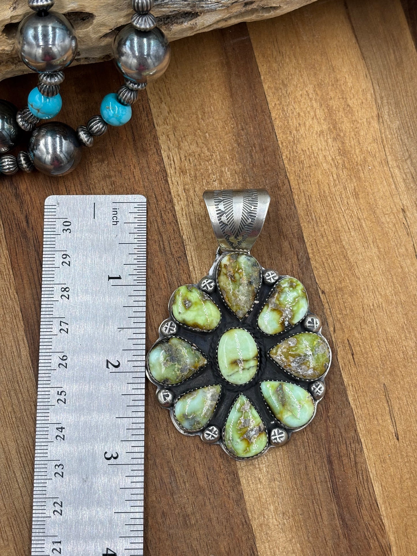 Palomino Cluster Pendant by Boyd Ashley, Navajo