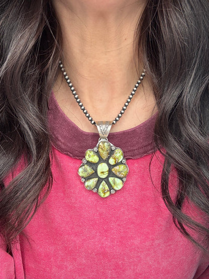 Palomino Cluster Pendant by Boyd Ashley, Navajo