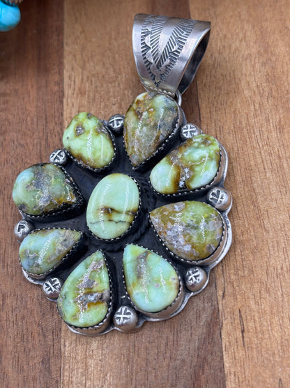 Palomino Cluster Pendant by Boyd Ashley, Navajo