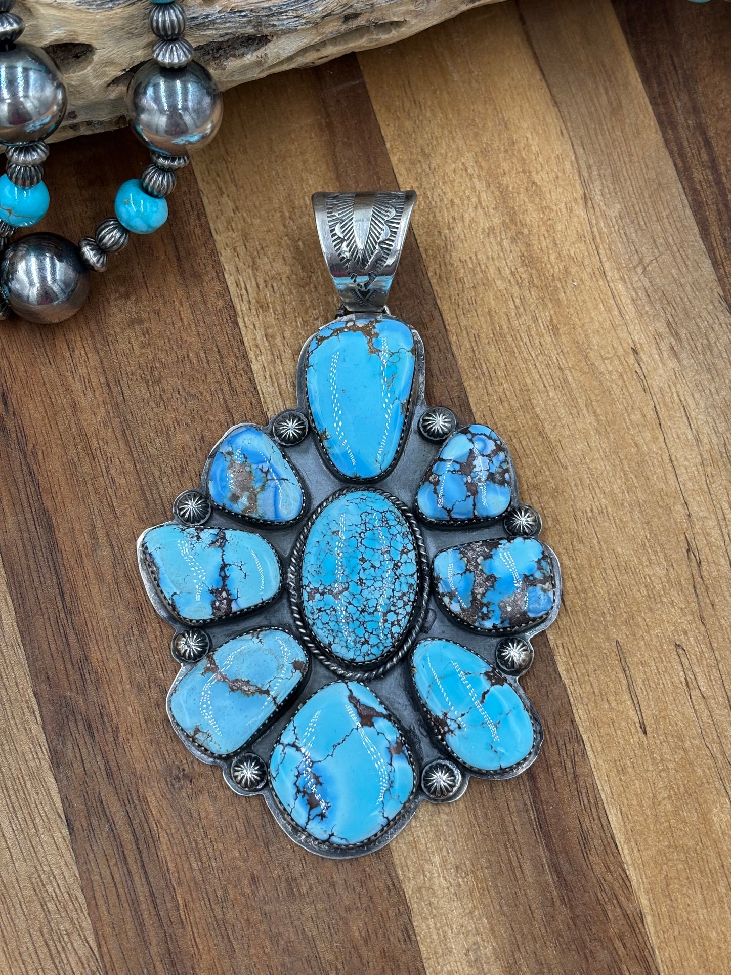 Golden Hills Cluster Pendant by Boyd Ashley, Navajo