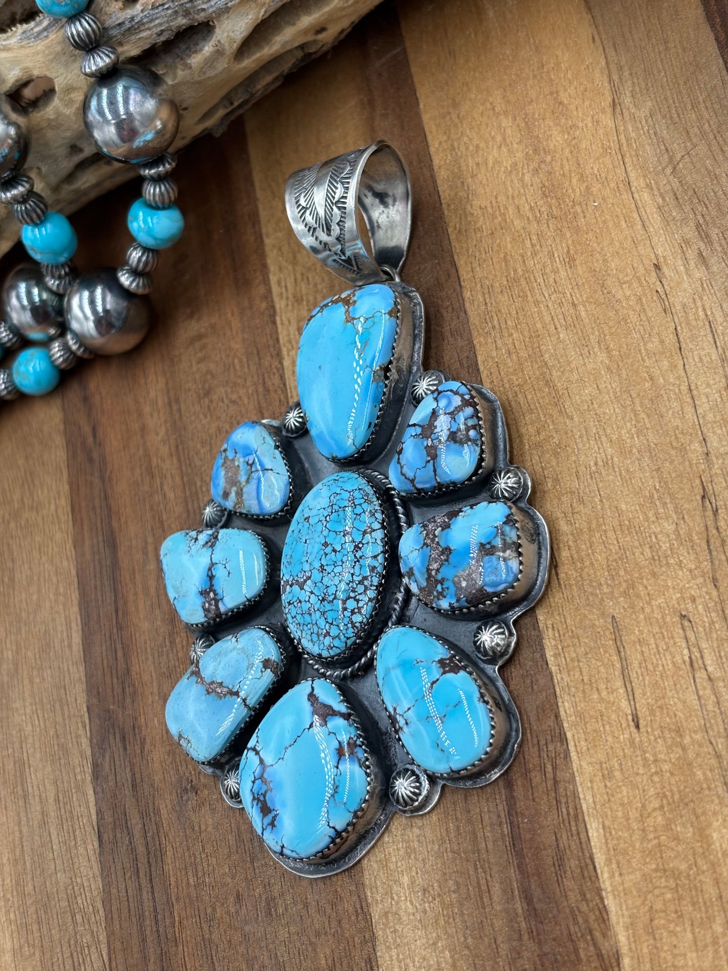 Golden Hills Cluster Pendant by Boyd Ashley, Navajo