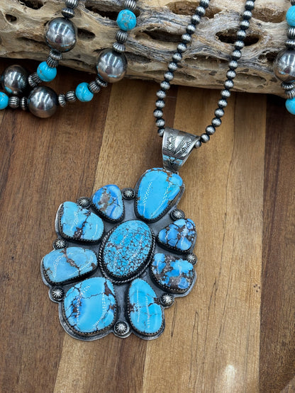 Golden Hills Cluster Pendant by Boyd Ashley, Navajo