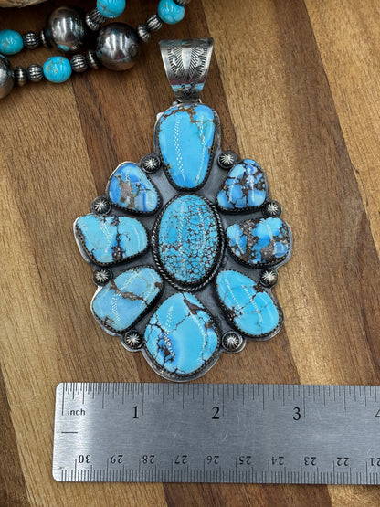 Golden Hills Cluster Pendant by Boyd Ashley, Navajo