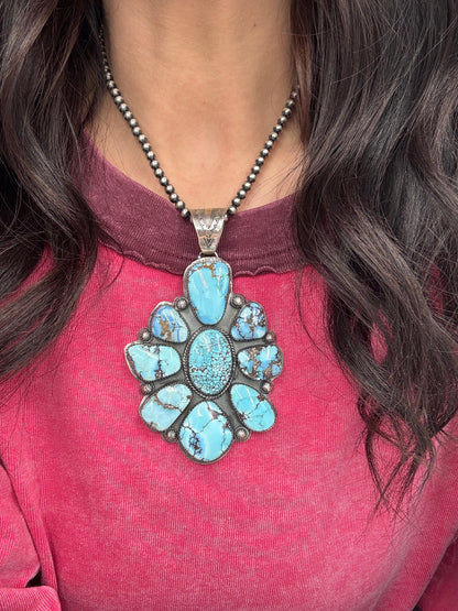 Golden Hills Cluster Pendant by Boyd Ashley, Navajo