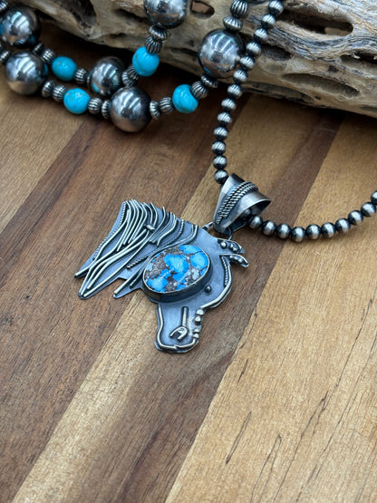 Golden Hills Horse Pendant by Miranda Willie, Navajo
