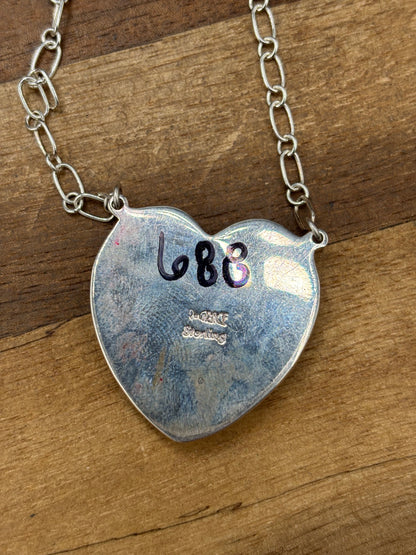 Abalone #108-25A Heart Necklace by R Grace, Navajo