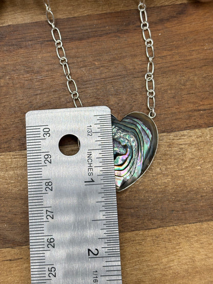 Abalone #108-25A Heart Necklace by R Grace, Navajo