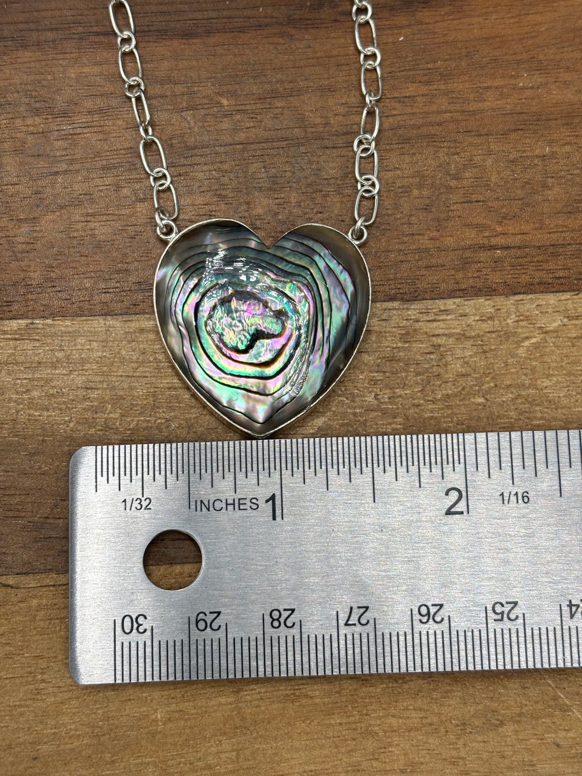 Abalone #108-25A Heart Necklace by R Grace, Navajo