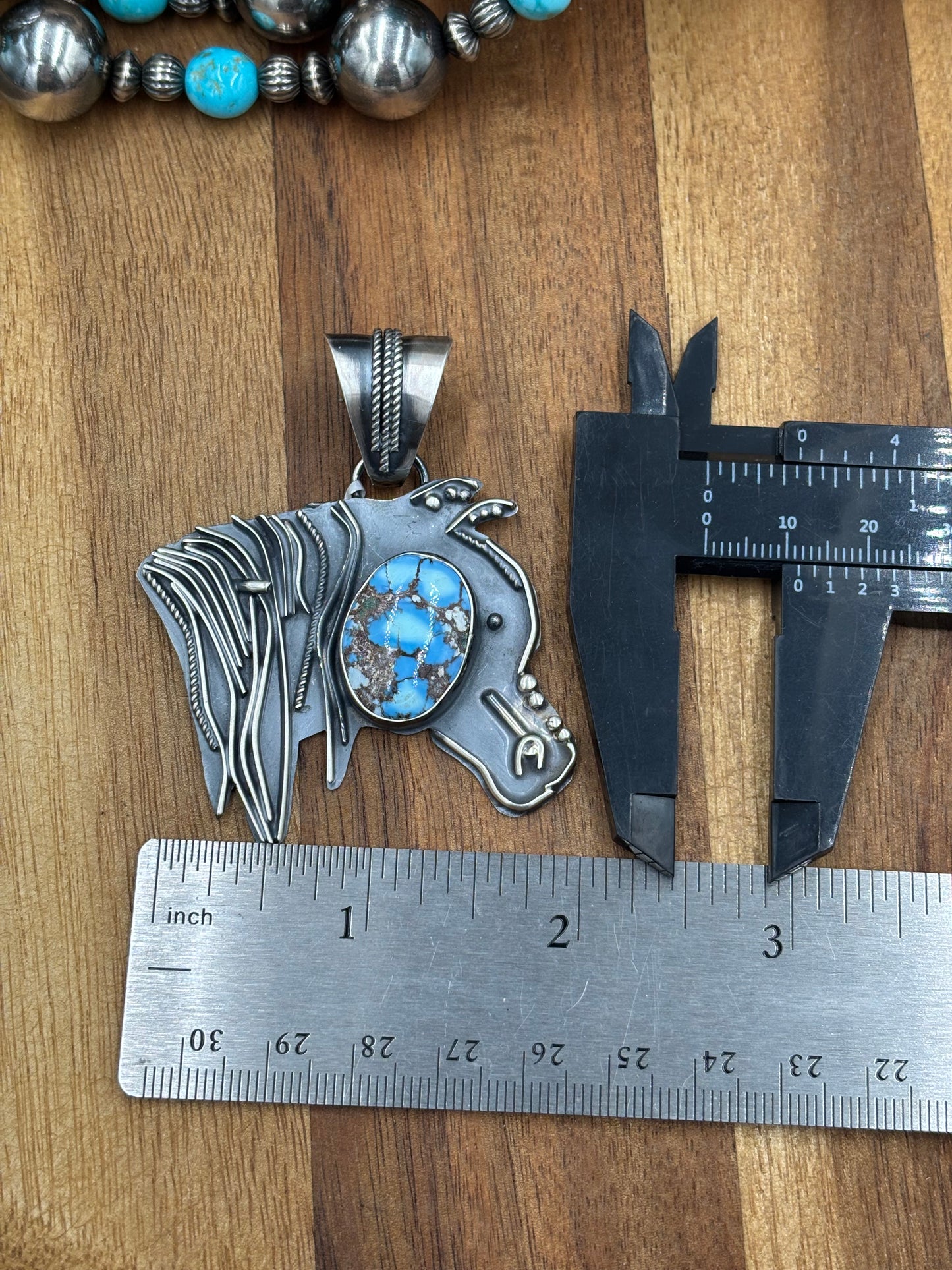 Golden Hills Horse Pendant by Miranda Willie, Navajo