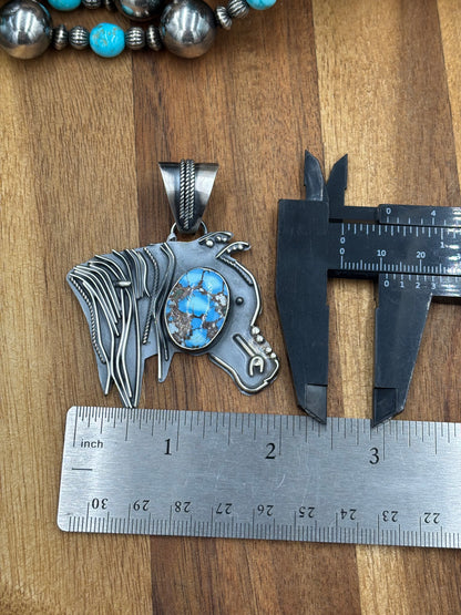 Golden Hills Horse Pendant by Miranda Willie, Navajo