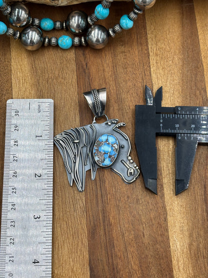 Golden Hills Horse Pendant by Miranda Willie, Navajo
