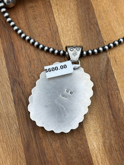 Bumble Bee Jasper & Turquoise Cluster Pendant by Philbert Nez, Navajo