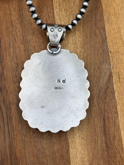 Bumble Bee Jasper & Turquoise Cluster Pendant by Philbert Nez, Navajo