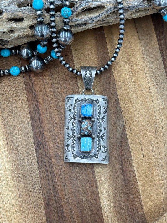 Golden Hills Pendant by Delbert Santos, Navajo