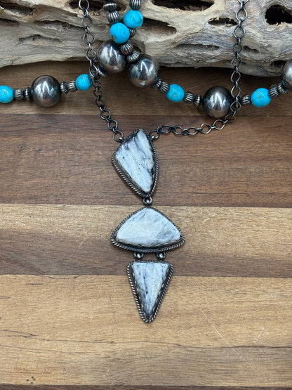 White Buffalo #108-23 Necklace by P Skeets, Navajo