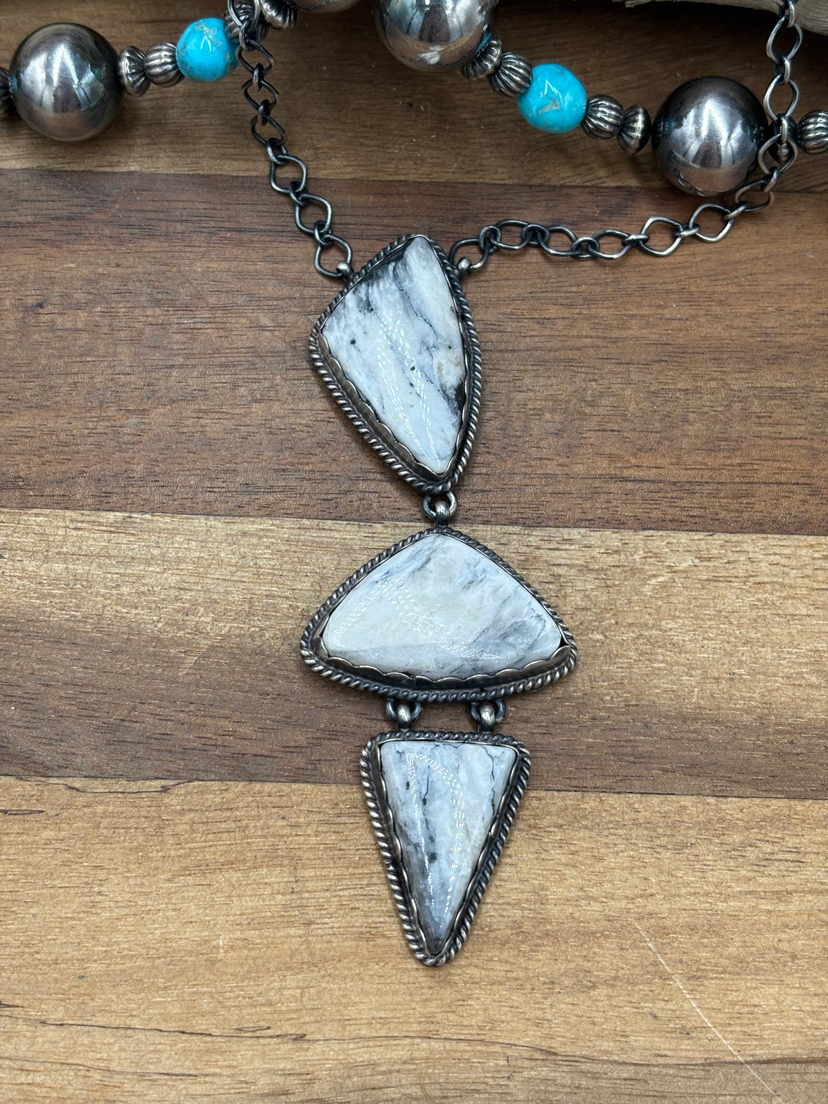 White Buffalo #108-23 Necklace by P Skeets, Navajo