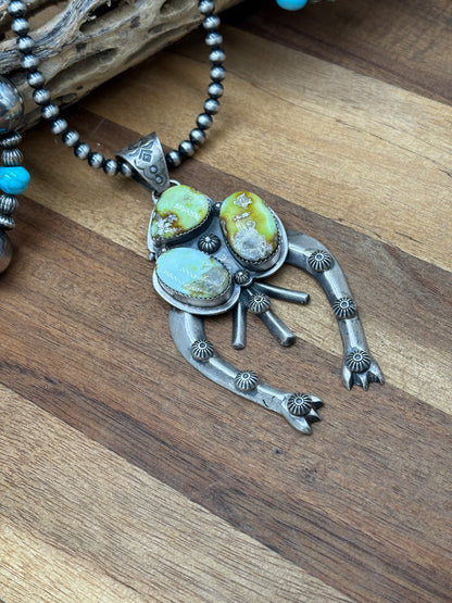 Palomino Cluster Naja Pendant by FL Begay, Navajo