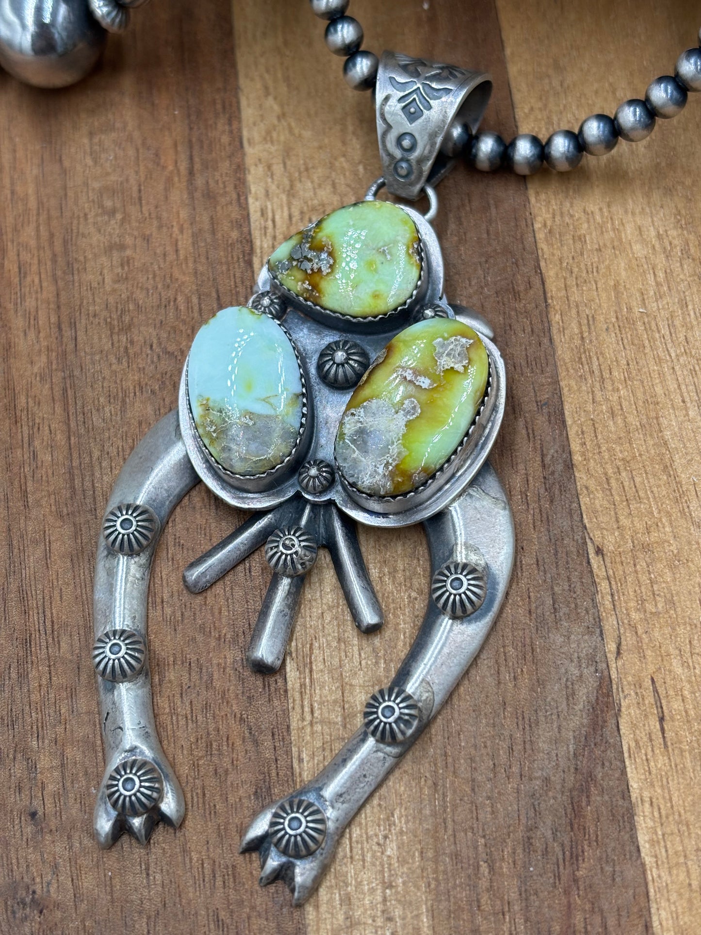 Palomino Cluster Naja Pendant by FL Begay, Navajo